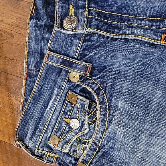 Sz33 True Religion Joey Big T Flare Jeans 100% Cotton - Picture 4 of 16